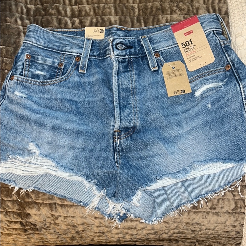 Levi's Women's Distressed Blue Jean Shorts